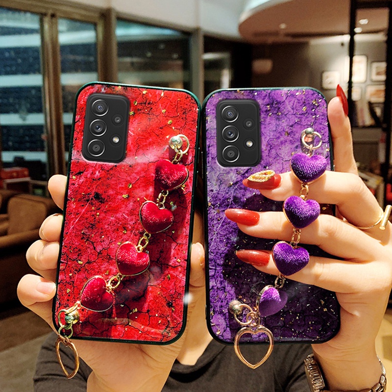 Ốp Điện Thoại Có Dây Đeo Tay Hình Trái Tim Cho Xiaomi Redmi Note 11 11S 10 10S Redmi10 10C 10A Poco X4 Pro 5G M4Pro 4G