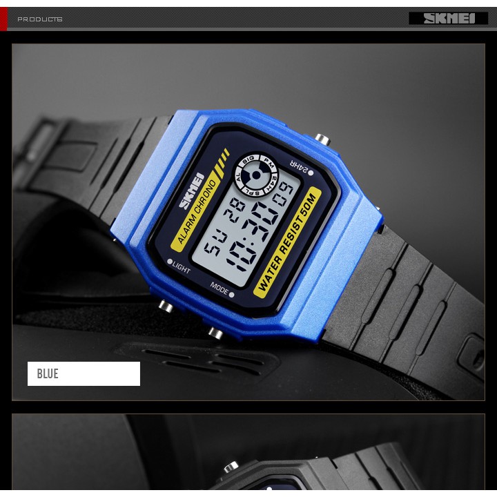Đồng hồ đeo tay SKMEI 1413 màn hình kỹ thuật số LED chống thấm nước thời trang dành cho cả nam và nữ