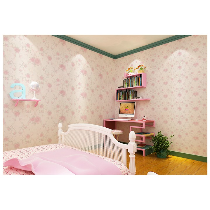 Decal giấy dán tường đóa hồng (khổ rộng 0.45m)