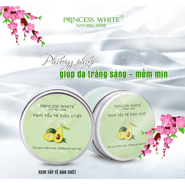 Kem Tẩy Tế bào Chết Mặt Tinh Chất Bơ Princess White Herskin 100gr