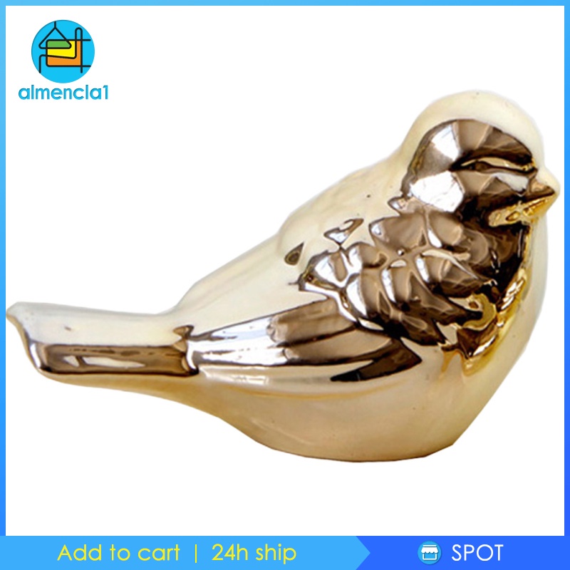 [ALMENCLA1]Ceramic Magpie Bird Shaped Ornament Accent Piece Bookshelf Desktop Decor L