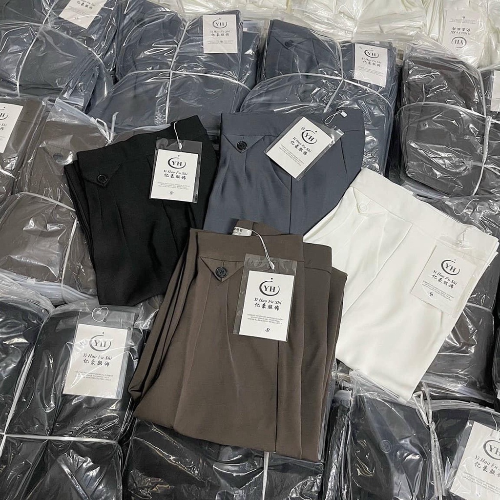 Suông cạp túi tam giác cúc quần suông lưng cao hàn quốc Quansuongcaptuitamgiac255