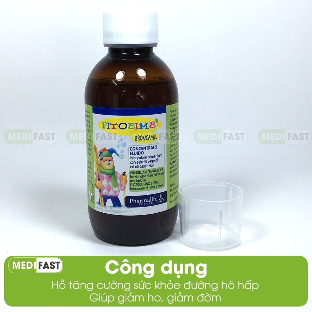 Broncamil Bimbi - Giúp bé hết ho, tăng cường sức khỏe đường hô hấp cho trẻ - Chai 200ml nhập khẩu từ Ý