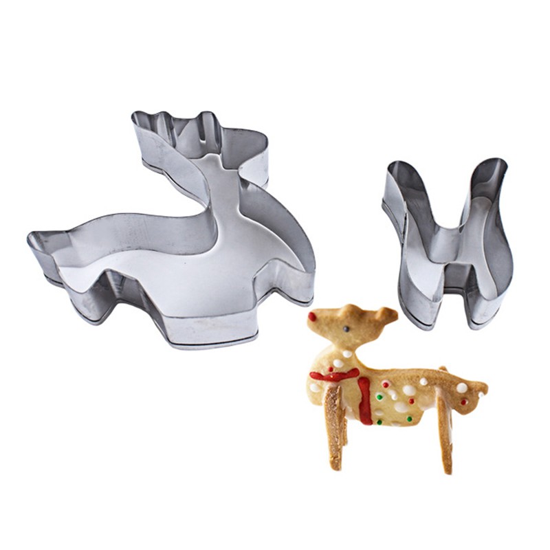 welo 8 Pcs/Set 3D Christmas Scenario Cookie Cutter Set Cake Decoration Stainless Steel Biscuit Mould Fondant Cookie Cutter welo