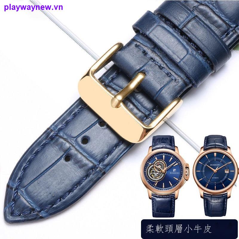 Dây Đeo Đồng Hồ Bằng Da Bò Hình Chữ Nhật Hai Đầu Sư Tử Màu Nâu/Trắng/Đỏ/Đen Cho Nam Và Nữ b40