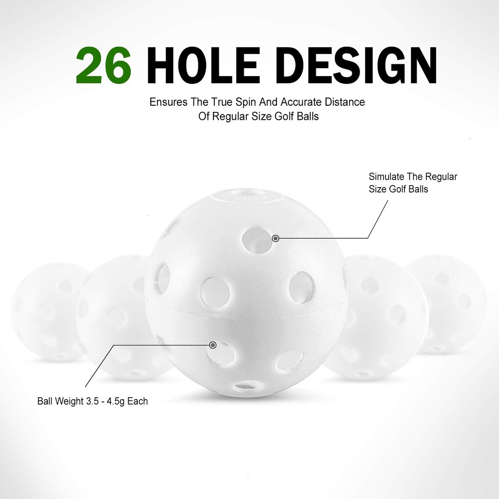 Túi 6 bóng golf WINMAX bằng nhựa thiết kế rỗng luyện tập chơi golf ngoài trời