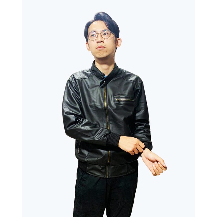 Pf - Áo Khoác Bán Da Đen L-XXL Cao Cấp