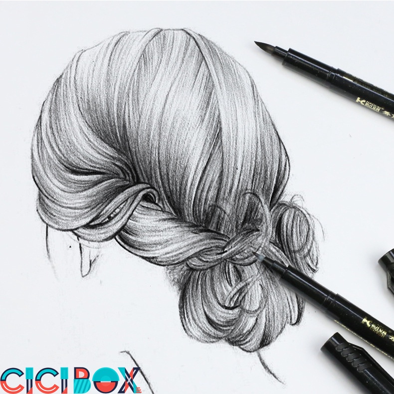 Bút Brush Pen Viết Calligraphy Lettering Thư Pháp Có Thể Bơm Mực, Bút Lông Viết Thư Pháp CICIBOX