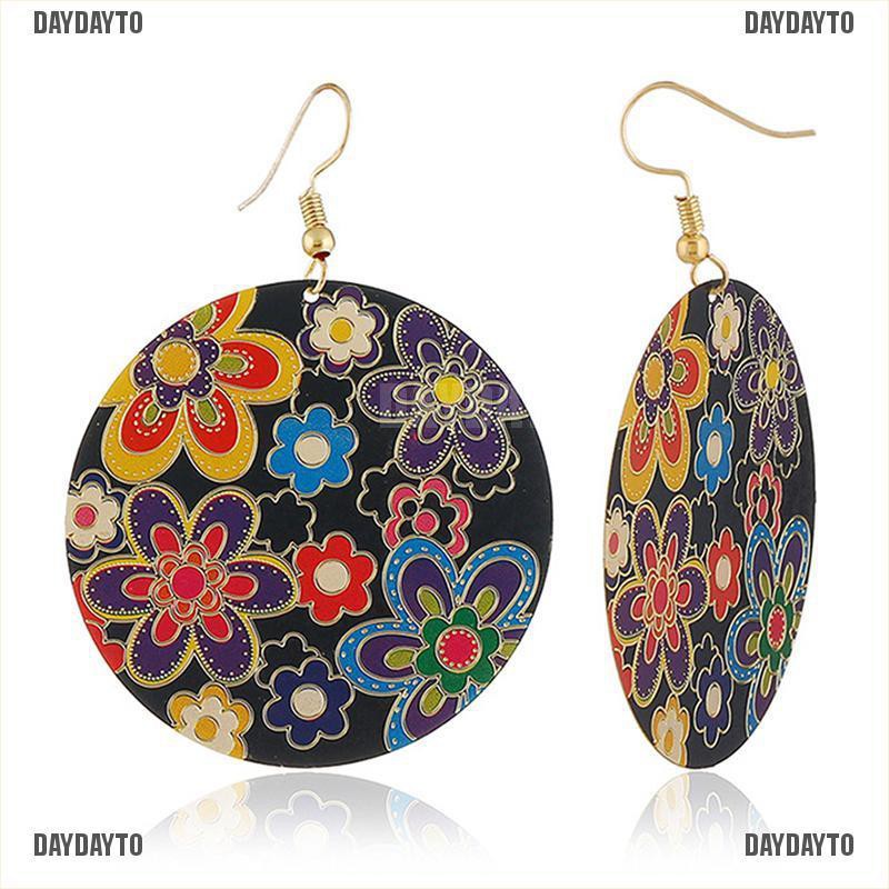 Bông Tai Tròn Nhiều Màu Phong Cách Boho Cổ Điển Cho Nữ