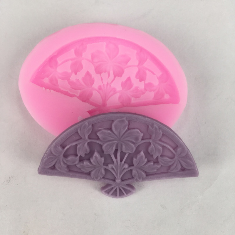 Khuôn Silicone Tạo Hình Làm Bánh Kẹo Hình Quạt 3D