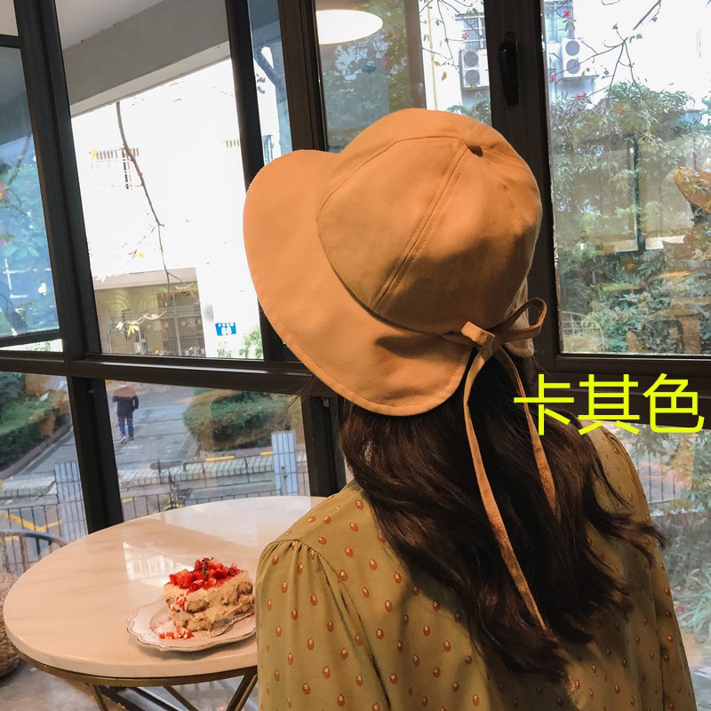 Nón Tai Bèo Vải Lanh Cotton Mềm Đính Nơ Màu Tương Phản Kiểu Hàn Quốc Thời Trang Mùa Hè Cho Nữ
