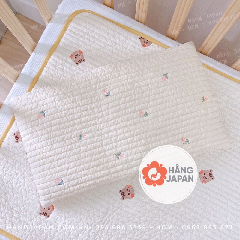 Gối Dot to Dot Hàn Quốc hình chữ nhật thêu oganic handmade