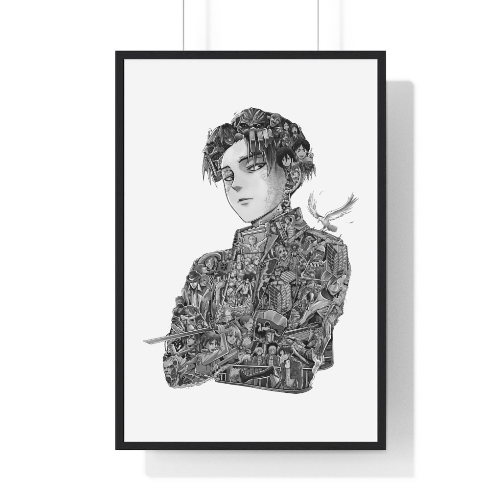 Tranh khung kính Levi - Attack on titan - Tranh treo tường anime - Trang trí decor
