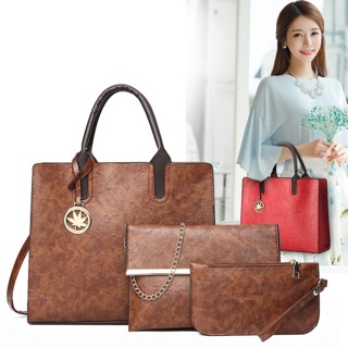 Bộ 3 túi xách nữ 💥 Freeship 💥 Giảm giá 30k khi nhập mã LUNA30K 💥 Bộ túi xách nữ móc lá phong