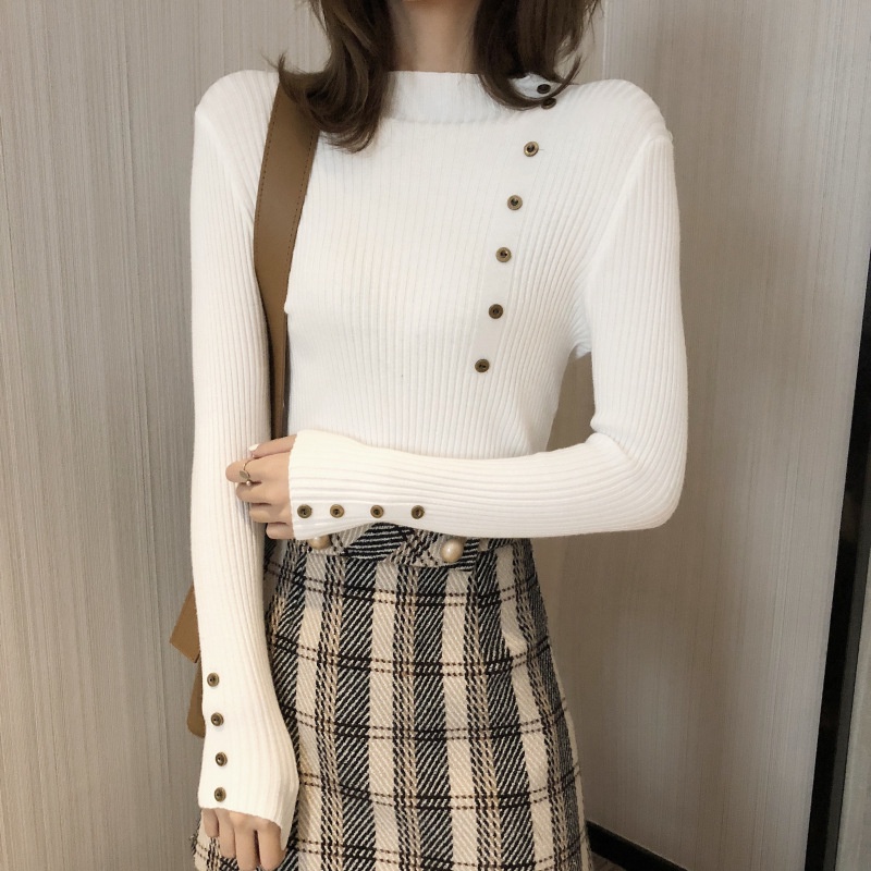 Áo Thun Ôm Tay Dài Cổ Lọ Thun Gân, Áo Len Nữ Trơn Ôm Body Chất Len Mềm Co Giãn Al10