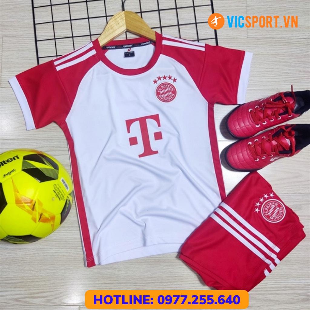 Áo bóng Đá Trẻ Em Bayern, Quần Áo Đá Banh Cho Bé CLB Bayern 2023 - 2024 Vải Thun Lạnh - Vicsport
