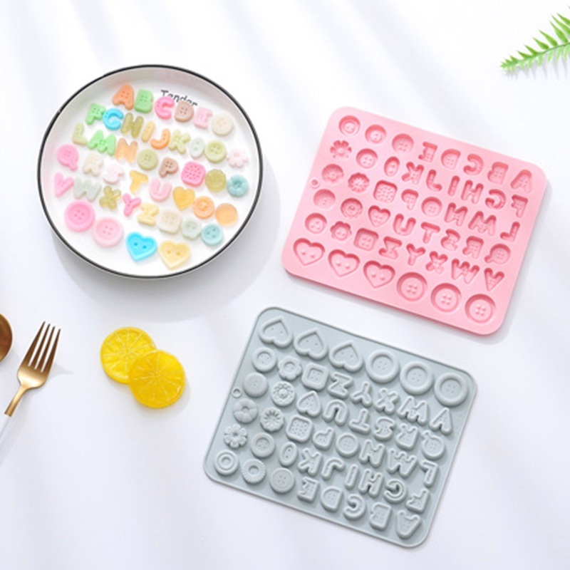Khuôn Silicone Làm Sô Cô La In Chữ Cái Và Nút Cài Dễ Sử Dụng