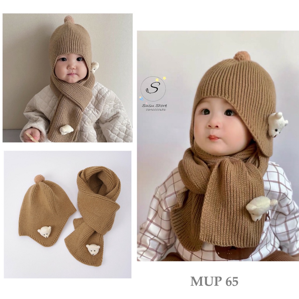 MUP 65: Set khăn mũ cho bé từ 10-3 tuổi