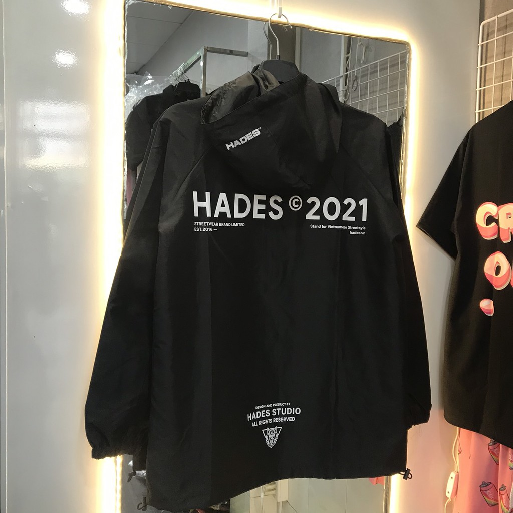 Áo khoác dù nam màu xanh navy - mẫu HADES 2021 áo gió nam form rộng unisex