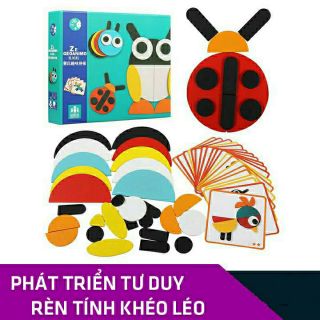 Bộ Xếp hình trí tuệ giáo dục Montessori  gỗ cho bé
