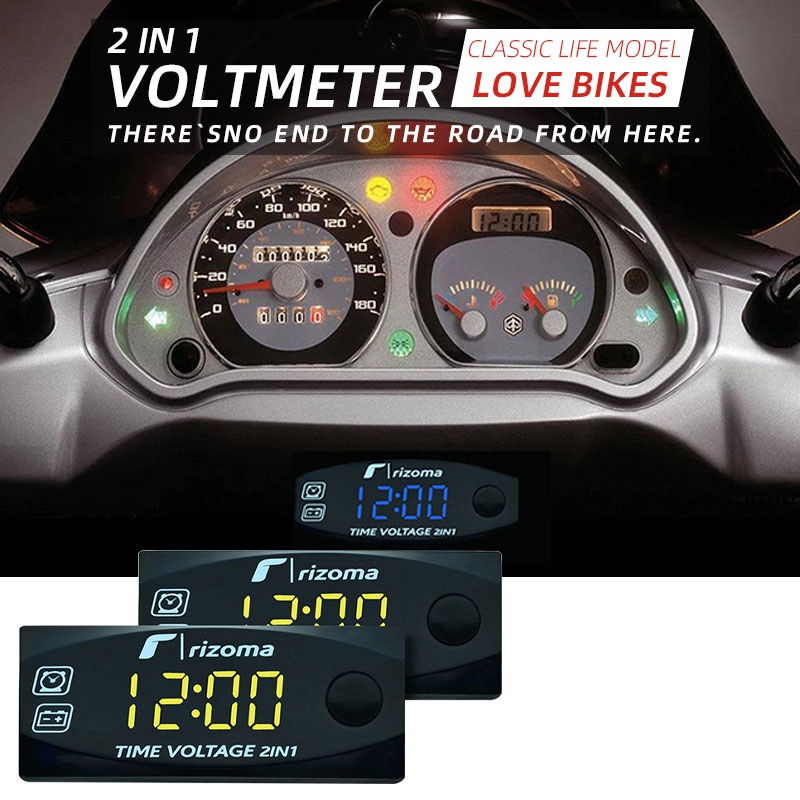 1 Vôn Kế Điện Tử Đa Năng Hiển Thị LED Chống Nước IP67 2 Trong 1 Cho Xe Hơi / Xe Máy / Tàu Thuyền