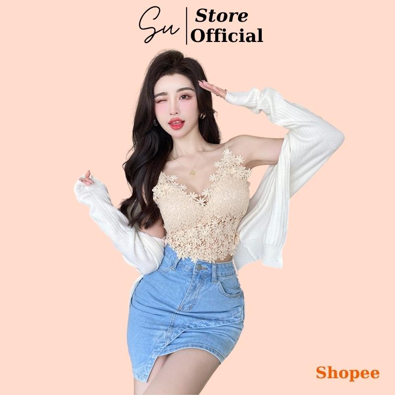 Áo Bra Len 2 Dây Mền Mịn SU Official, Áo Lót Nữ Mút Mỏng Có Thể Tháo Rời 1802