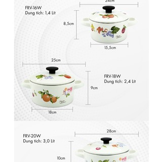 BỘ 2 NỒI TRÁNG MEN FUJIHORO FRV-2