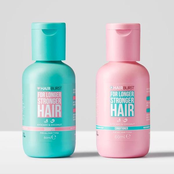 Set gội xả hỗ trợ mọc tóc giảm rụng HairBurst For Longer Stronger Hair travel size 60ml/chai (Tặng túi Pouch hãng)
