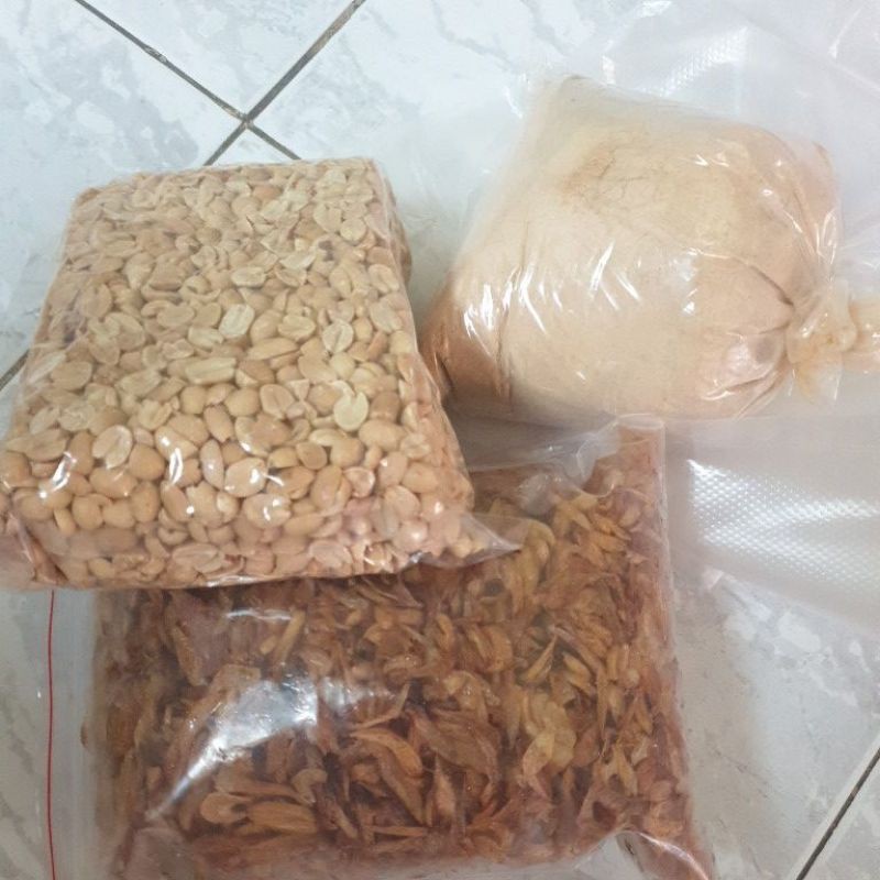combo hành phi 300g , 500g đậu phọng, 500g muối nhuyễn loại 1