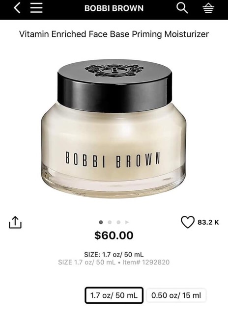 🍑 Kem lót Bobbi Brown Vitamin Enriched Face Base🍑