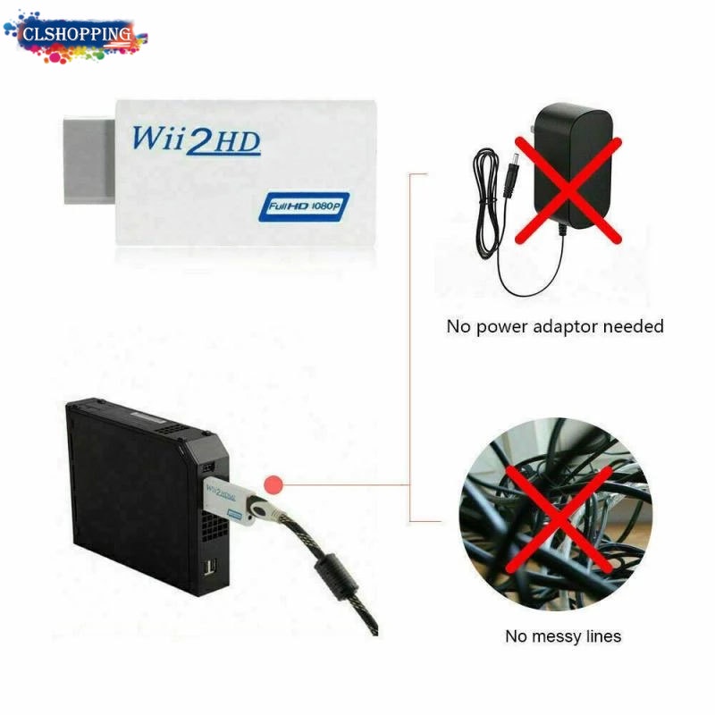 Đầu Chuyển Đổi Wii2Hdmi Wii Sang Hdmi 3.5mm Hỗ Trợ Fullhd 720p 1080p 3.5mm Cho Hdtv