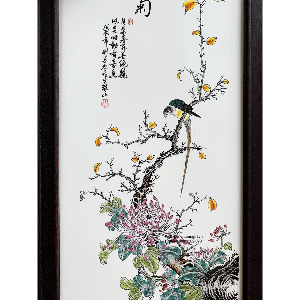 Tranh Sứ Tứ Quý Mai Lan Cúc Trúc - treo trong nhà sẽ mang đến cho gia chủ sức khỏe, may mắn, sung túc và thịnh vượng