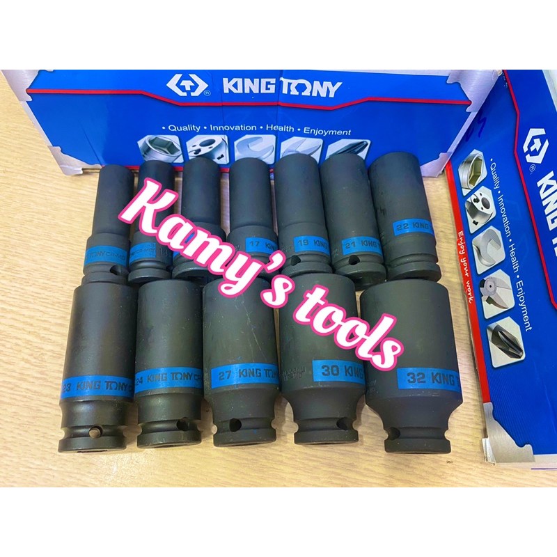 Đầu tuýp 1/2 đen dài 80mm lẻ kingtony 8mm-32mm model 4435