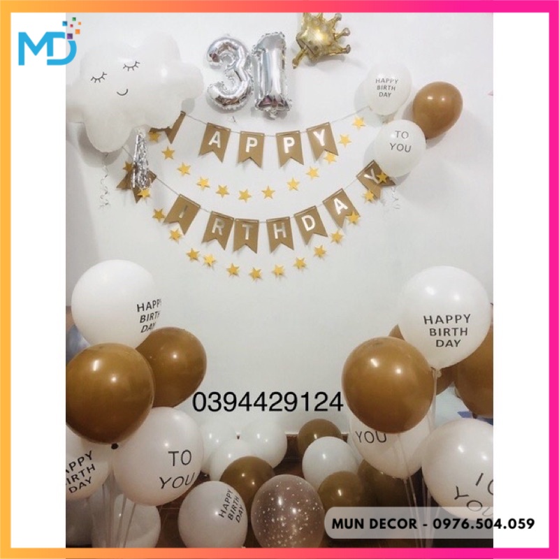 Dây Chữ Happy Birthday Màu Nâu Phong Cách Hàn Quốc Trang Trí  Sinh Nhật