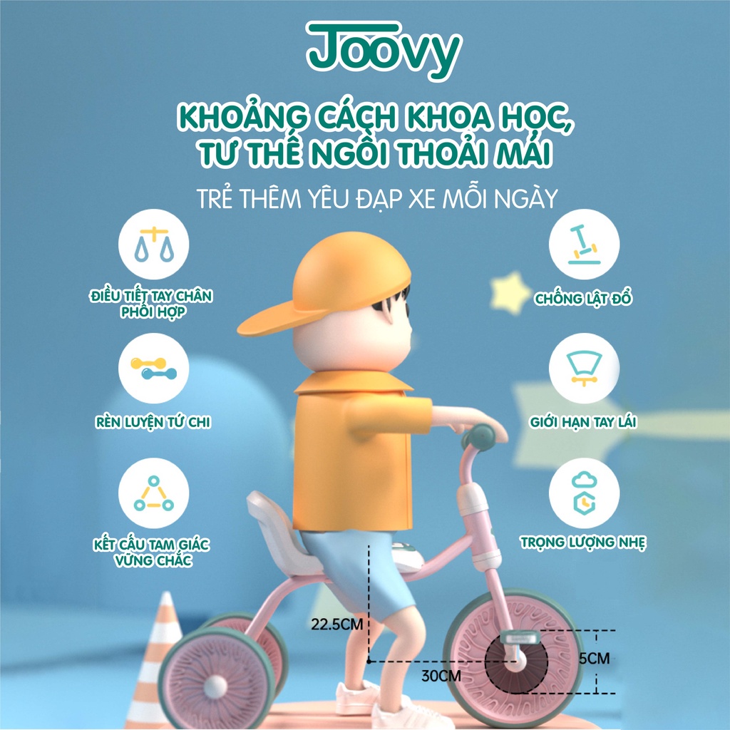 Xe đạp 3 bánh cho bé 1030 Luddy Joovy - Màu xanh