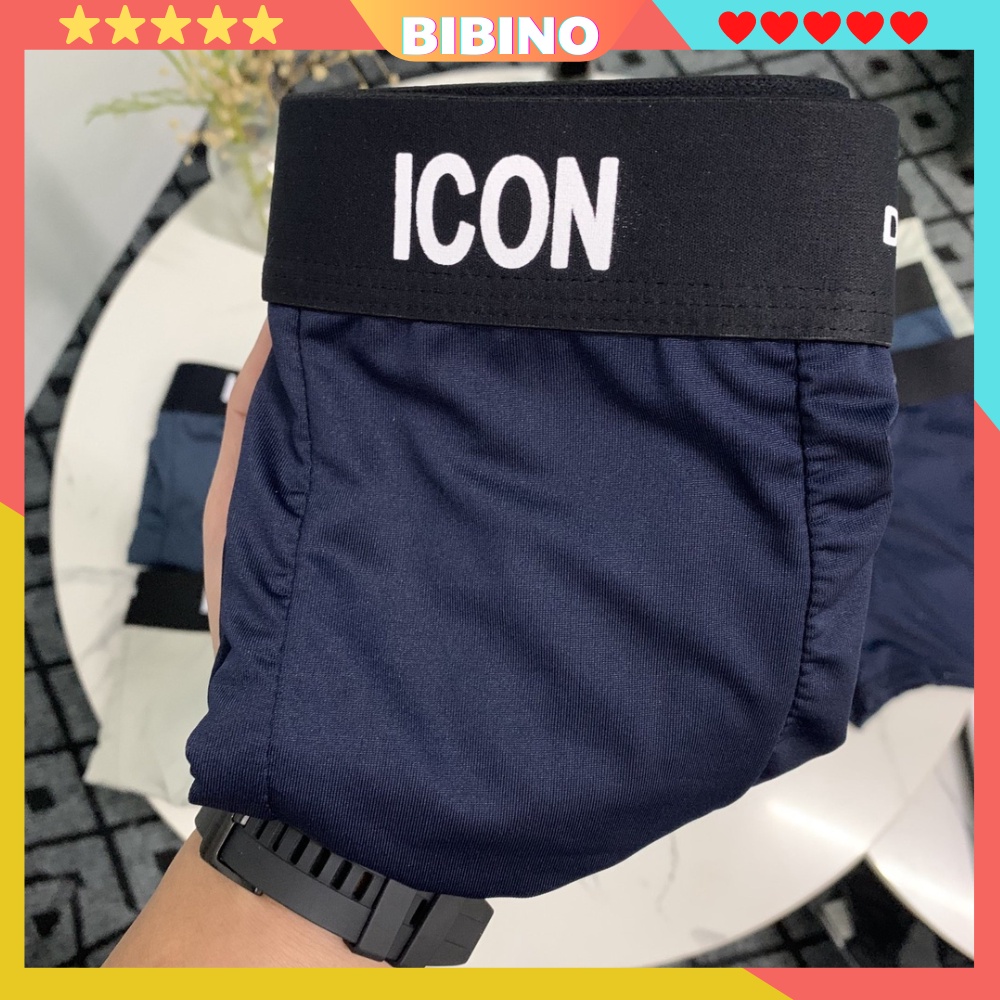 Quần lót nam cao cấp thun lạnh boxer thông hơi thoáng khí vải thun cotton mềm mịn co dãn bốn chiều cạp to ICON BIBINO