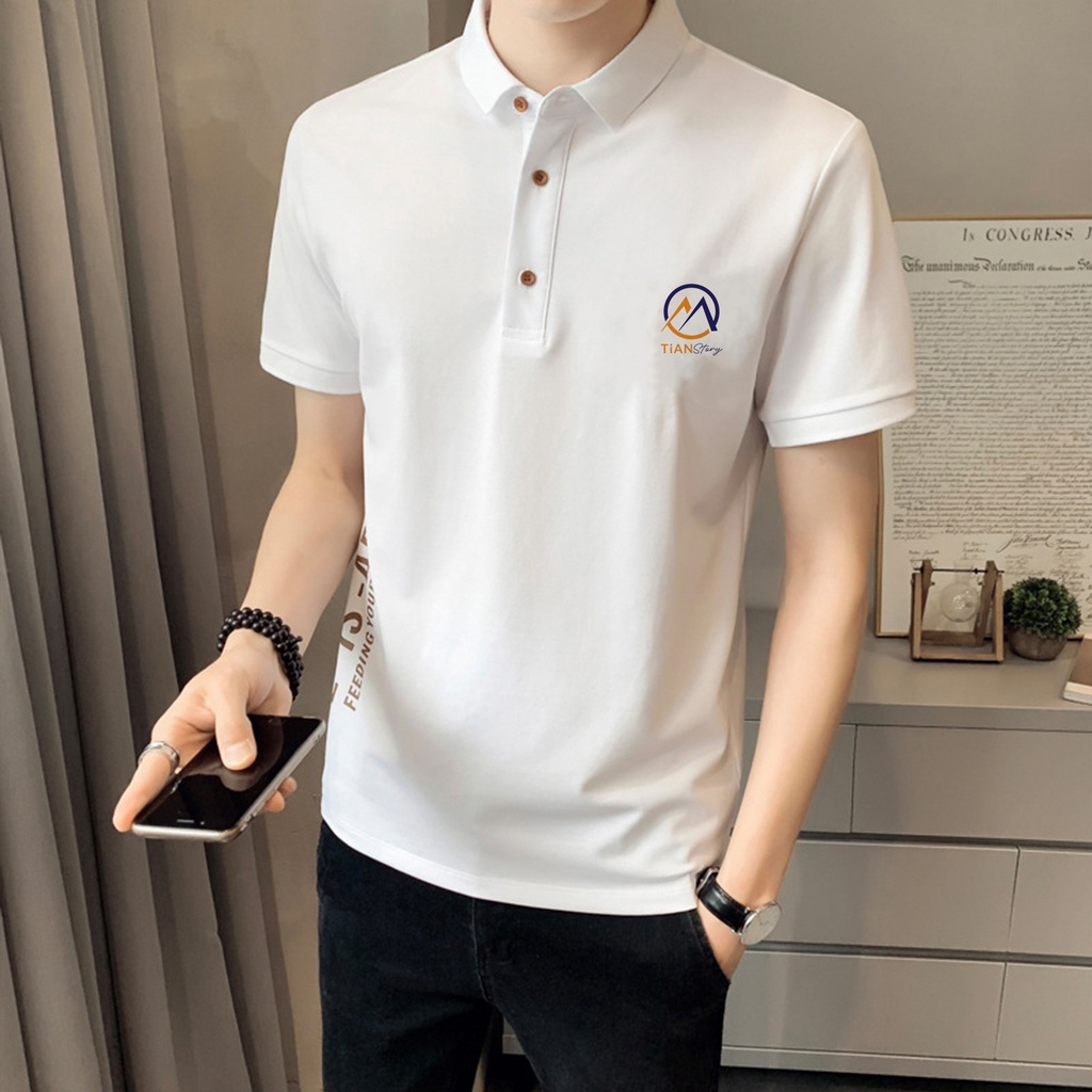 Áo Polo nam Tian Story vải Cotton cá sấu cao cấp xuất xịn dệt bo dày dặn chuẩn form áo thun cổ bẻ tay ngắn