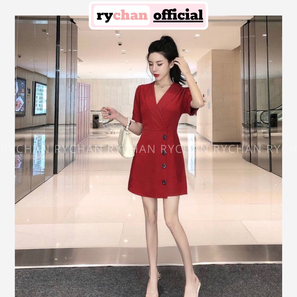 Jumpsuit Đi Chơi Cổ Vest Quyến Rũ 2 Màu Đen Đỏ - JU000