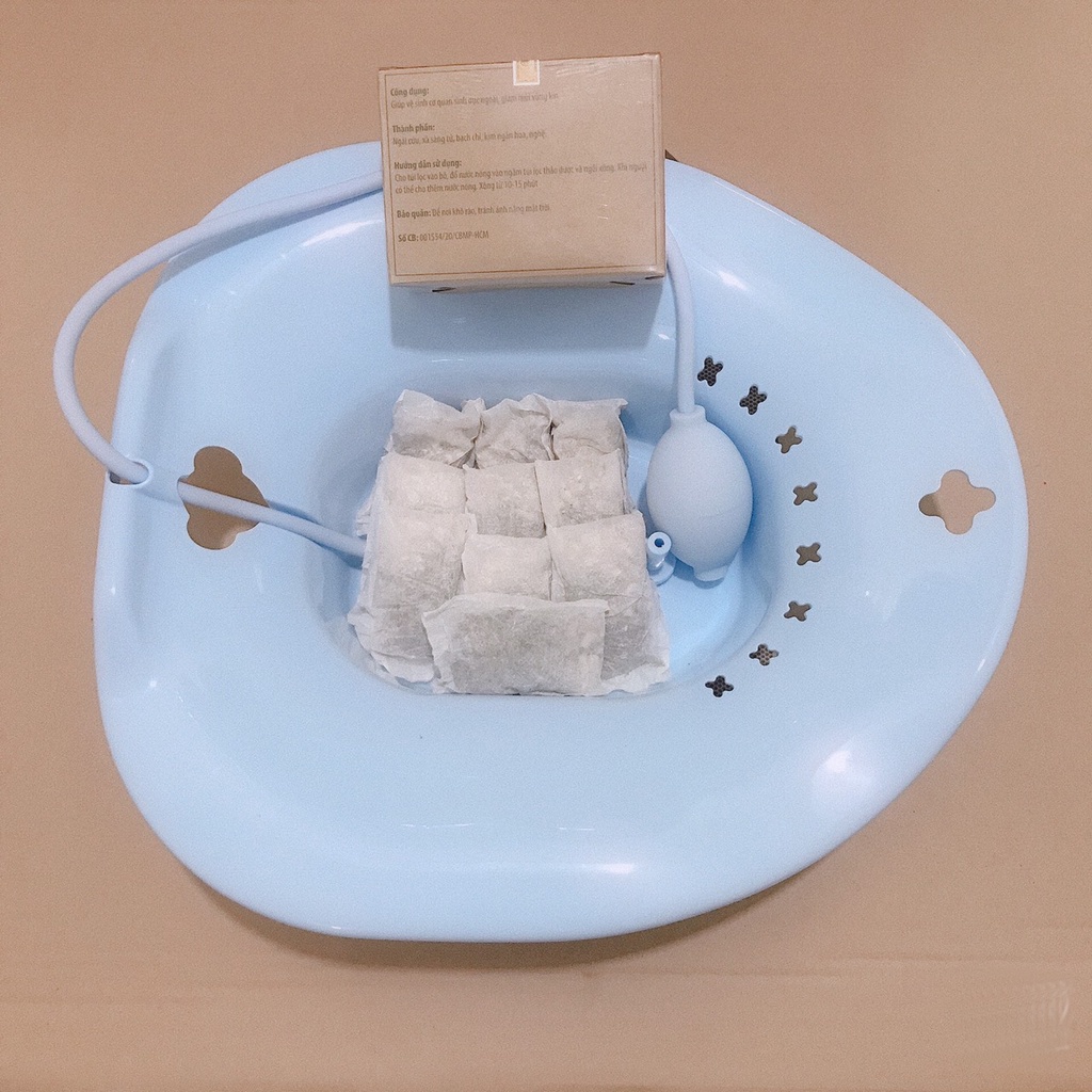 Combo chậu xông vùng kín và túi lọc thảo mộc vệ sinh Wonmom phụ nữ cho mẹ sau sinh