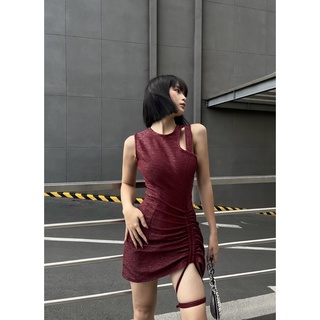 Đầm ngắn đỏ rút dây thiết kế - mim