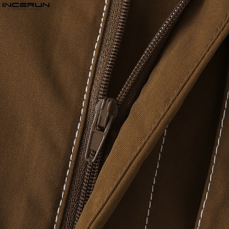 Quần dài Incerun cạp cao ống rộng có túi hộp cá tính cho nam