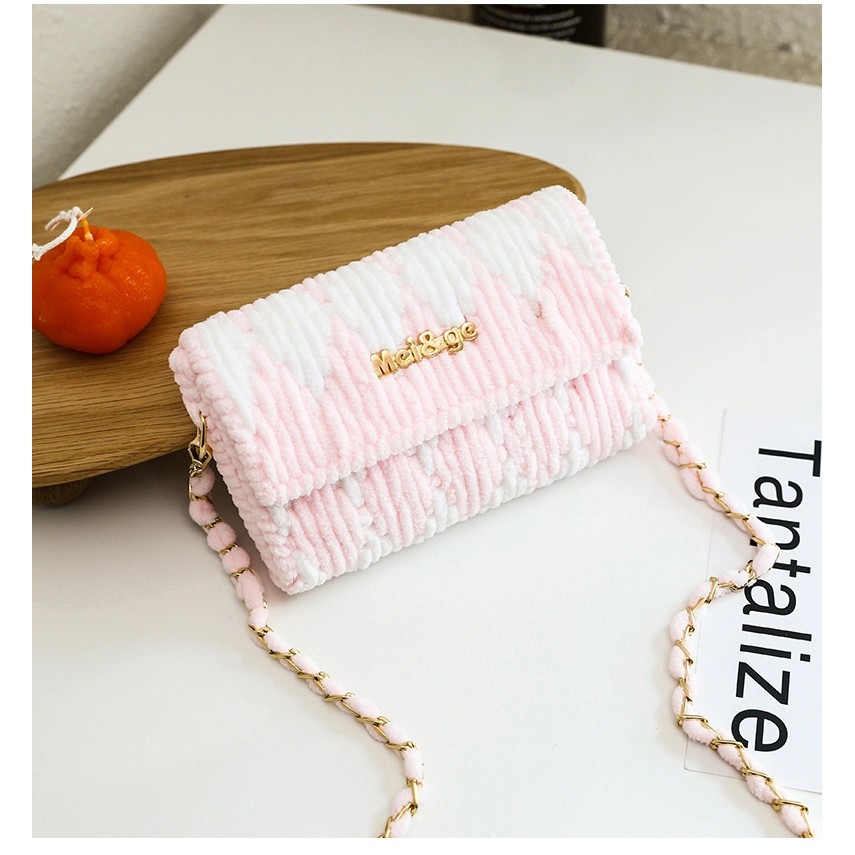 Túi Handmade Tự Đan Đầy Đủ Phụ Kiện Gồm Len Mịn, Canvas cắt sẵn, Dây Xích Chắc Chắn cực hot tiktok