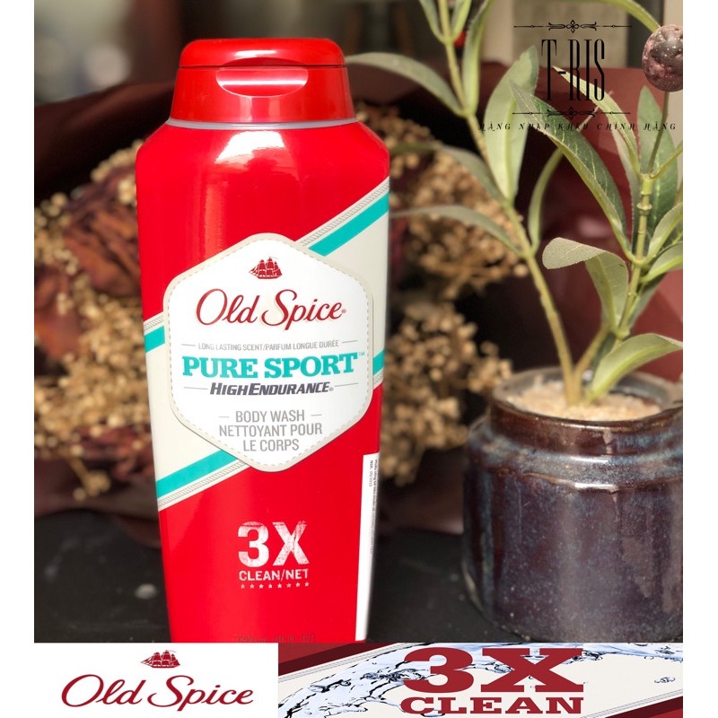 FSSMAR27 GIẢM 20% - FSSMAR27 GIẢM 60% [532ml-Chuẩn Mỹ] Sữa tắm dạng gel Old Spice Pure Sport 532ml nhập Mỹ