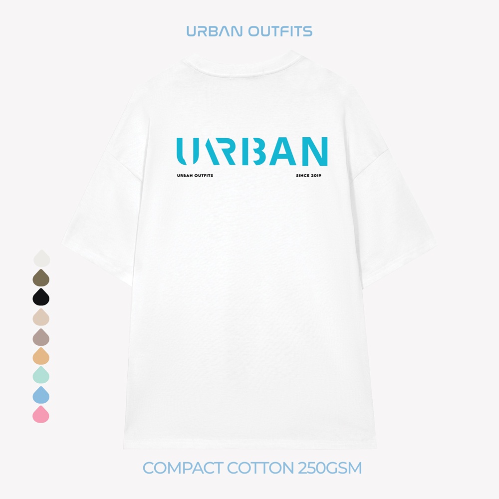 Áo Thun Tay Lỡ Form Rộng URBAN OUTFITS  ATO121 Local Brand In URBAN XANH  ver 2.0 Vải 100% Compact Cotton 250GSM Dầy