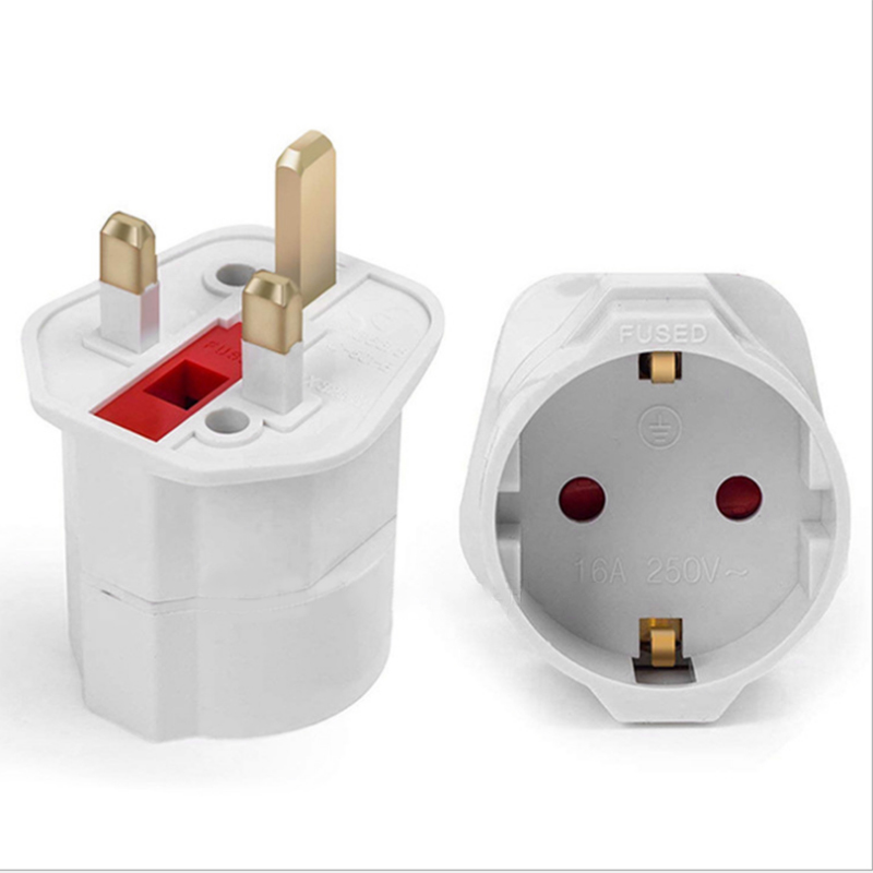 Adapter Chuyển Đổi Châu Âu 2 Pin Sang Uk 3 Chấu Eu Schuko Du Lịch