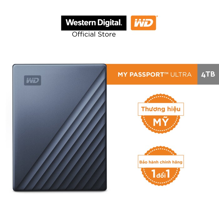 Ổ Cứng Di Động WD My Passport Ultra Silver -4TB ( 2.5" USB 3.0 )-