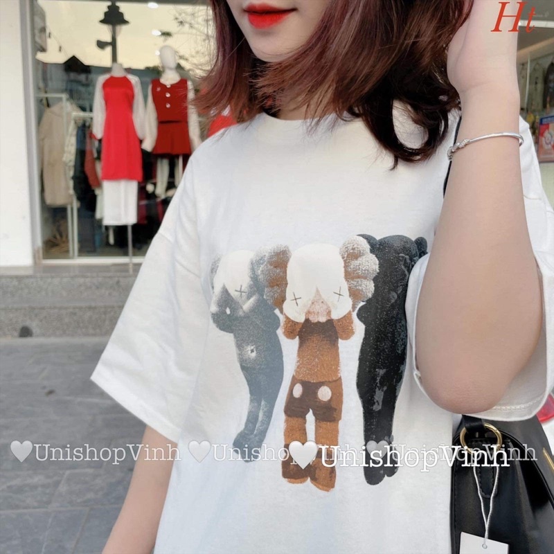 Áo phông Kaws che mặt chất cotton khô H2A766