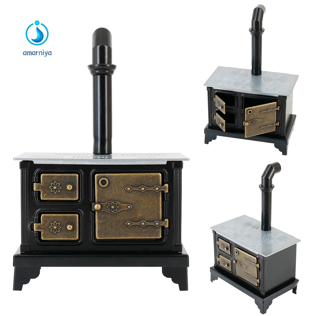 Mô Hình Bếp Sắt Mini 1/12 Trang Trí Nhà Búp Bê
