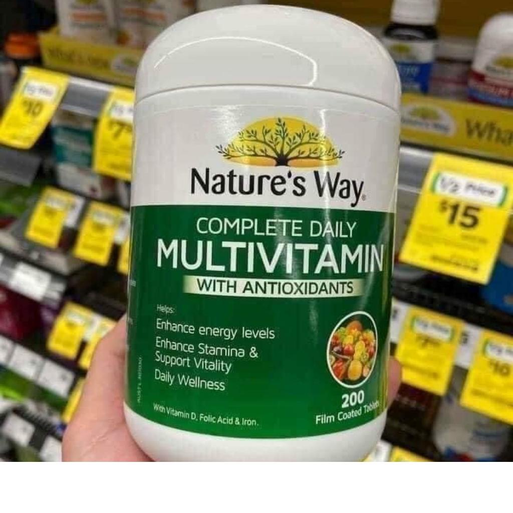 Vitamin Tổng Hợp Tảo Biển Úc Nature Way's Complete Daily Multivitamin 200 Viên Tăng Cường Đề Kháng