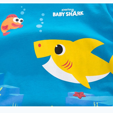 Mã 51860 áo thun in hình cá hoạt hình Baby Shark của Little Maven cho bé trai và bé gái